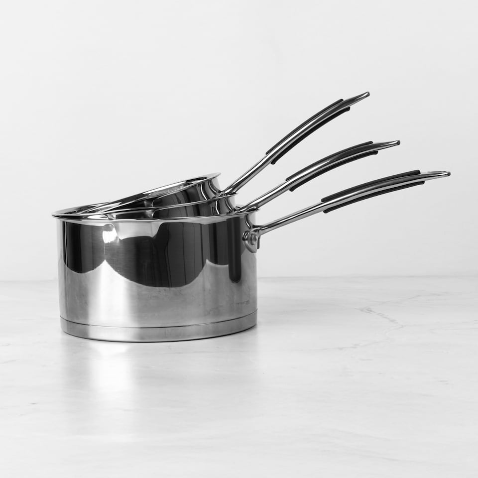 image 1 of ProChef 3 Piece Stainless Steel Saucepan Set with Lid 16 18 20cm
