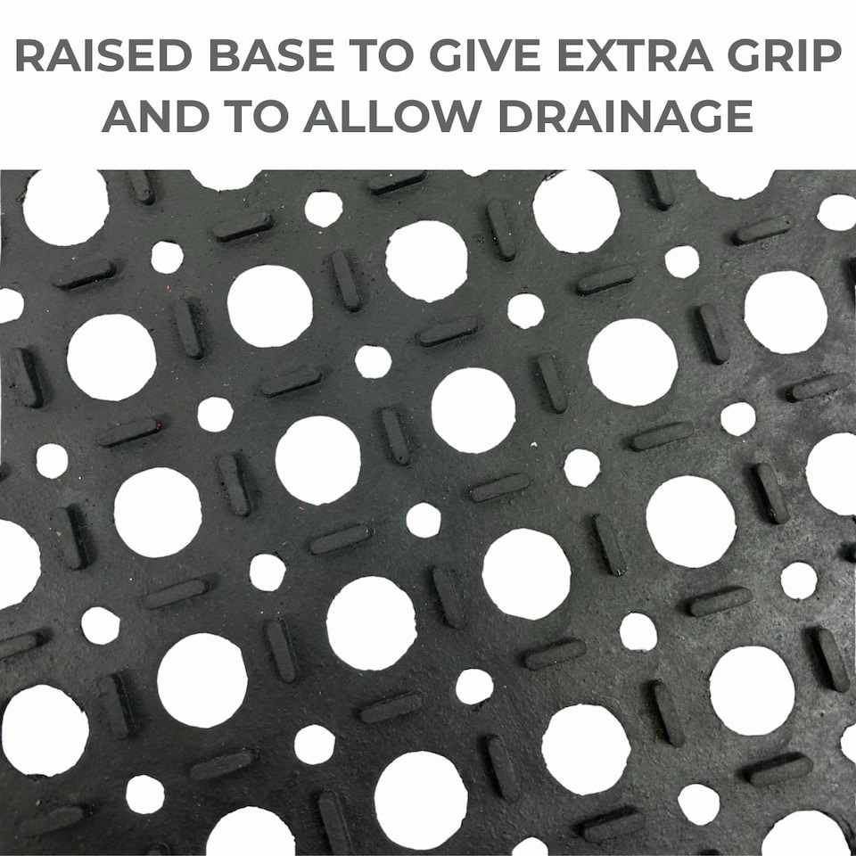 image 1 of Rubber Door Mat - 1.2m x 0.8m - Non-Trip Ramp Edge - Heavy Duty - Non Slip - Wheelchair & Pushchair Friendly