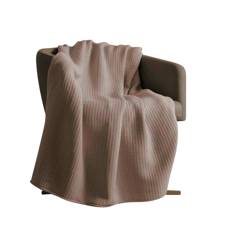 Belledorm Luxury Waffle Throw - Natural - One Size