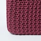 image 4 of Homescapes Plum Cube Cotton Knitted Pouffe Footstool