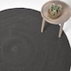 image 1 of Homescapes Grey and Black Handmade Woven Spiral Braided Rug - 200 cm Round | Grey | Grey and black