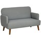 image 1 of HOMCOM 2 Seater Sofa with 21cm Thick Padding and Wood Legs, Grey