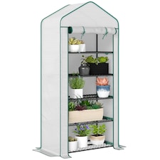 Outsunny Widened Mini Greenhouse 5 Tier Green House, 193H x 90W x 49Dcm, Green