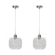 image 1 of Set of 2 Bletch - Clear Glass with Chrome Pendant Fittings | Clear | Clear | 2