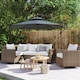 image 2 of Outsunny 2.7m Garden Banana Parasol Cantilever Umbrella with Crank Handle, Double Tier Canopy and Cross Base for Outdoor, Hanging Sun Shade, Dark Grey
