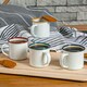 image 5 of Argon Tableware White Enamel Espresso Cups - 130ml - Red - Pack of 6 Red