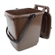 image 2 of Large Compost Caddy - Brown - for Food Waste Recycling (23 Litre) - 23L Plastic Composting Kerbside Bin with Composting Guide