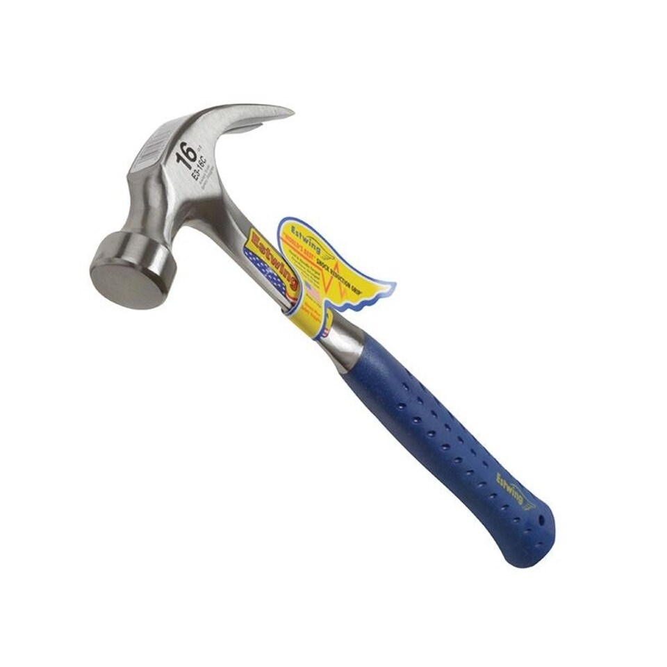 Estwing Curved Claw Hammer, Vinyl Grip - Multi Colour - 450g (16oz)