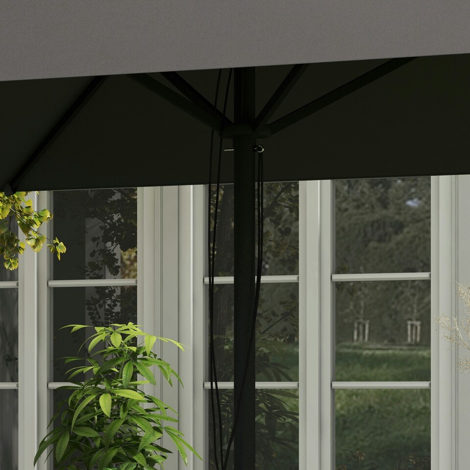image 1 of Outsunny Sun Parasol with Vent, Table Umbrella for Patio, Garden, Pool, Grey
