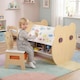image 5 of COSTWAY Kids’ Art Table & Chair 3-in-1 Toddler Activity Table w/ Storage