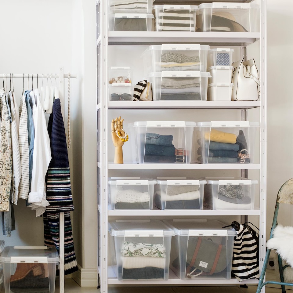 image 1 of SmartStore Different size Storage Box for Home with Clip Lid | Clear | 14L