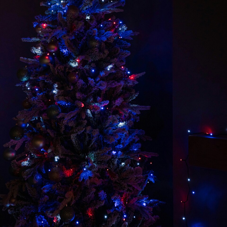 image 1 of 38.3m 480 LED SupaBrights Multi-Action Christmas String Lights with Timer in Blue, Red & White