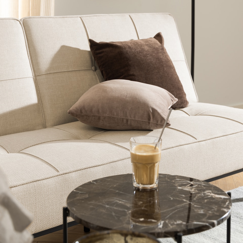 image 1 of Avila Side Table with Brown Marble Top 42x45cm