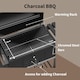 image 8 of Woodland Grill Heavy Duty Charcoal BBQ Grill with Foldable Side Shelves, Black - OC01CBQ5032 | Black | 1