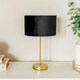 image 3 of ValueLights Charlie Brushed Chrome Floor Lamp XL Black Taper Shade & Bulb 