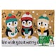 image 1 of JVL Festive Christmas Coir Doormat with Latex Back 40x58cm, Penguins