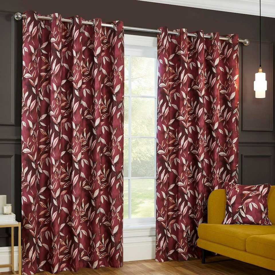 image 1 of Sundour Madrid Curtains Wine Red | 66x54"