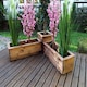 image 2 of Three Piece Corner Planter Set, Wooden Garden Pots/Tubs for Plants - W130 x D130 x H38.5 - Fully Assembled | Brown