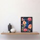 image 2 of Peacock Bird Pink Flower Pattern Living Room Black Framed Wall Art Print A4