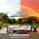 image 6 of Outsunny 3(m) Solar LED Cantilever Parasol Adjustable Garden Umbrella Dark Grey