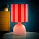 image 1 of ValueLights Miley Pink Stripes Drum Lamp Shade Pale Pink Table Lamp Pink