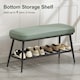 image 4 of HOMCOM Shoe Bench, PU Leather Shoe Storage Bench for Entryway, Green Green | Black