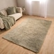 image 1 of OHS Fluffy Anti-Slip Plain Shaggy Floor Mat Rug , 80x150cm - Sage Green | Sage Green | 80x150cm