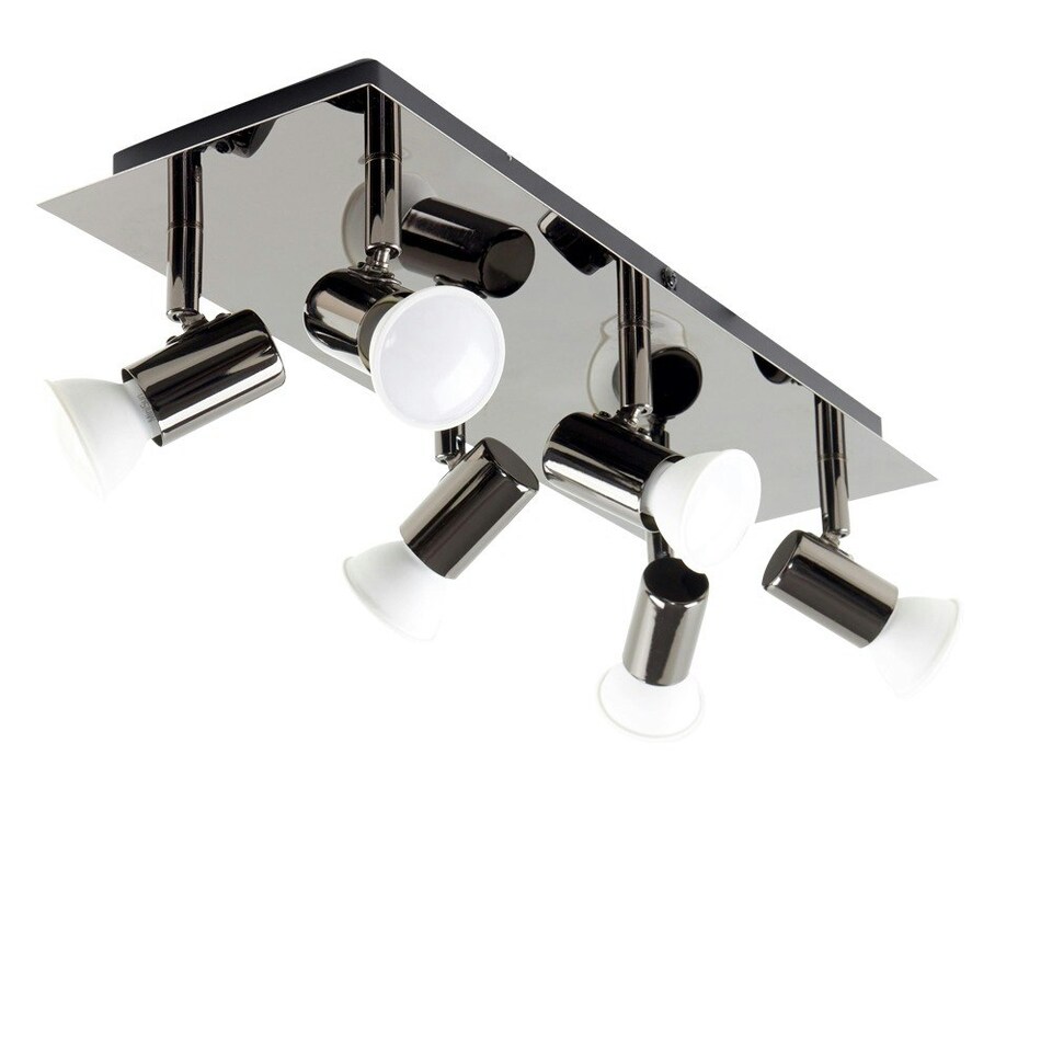 image 1 of ValueLights Consul Spotlight Polished Black Spotlight and GU10 Spotlight LED 5W Cool White 6500K Bulb