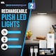 image 3 of 2pk 10cm Type-C Rechargeable Push LED Lights – Wireless Motion Sensor Strip Lights for Cupboards, Closets, Drawers, Shelves & Kitchen
