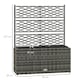image 7 of Outsunny Garden PE Rattan Planter Box w/ Trellis Flower Raised Bed, 57x30x107cm