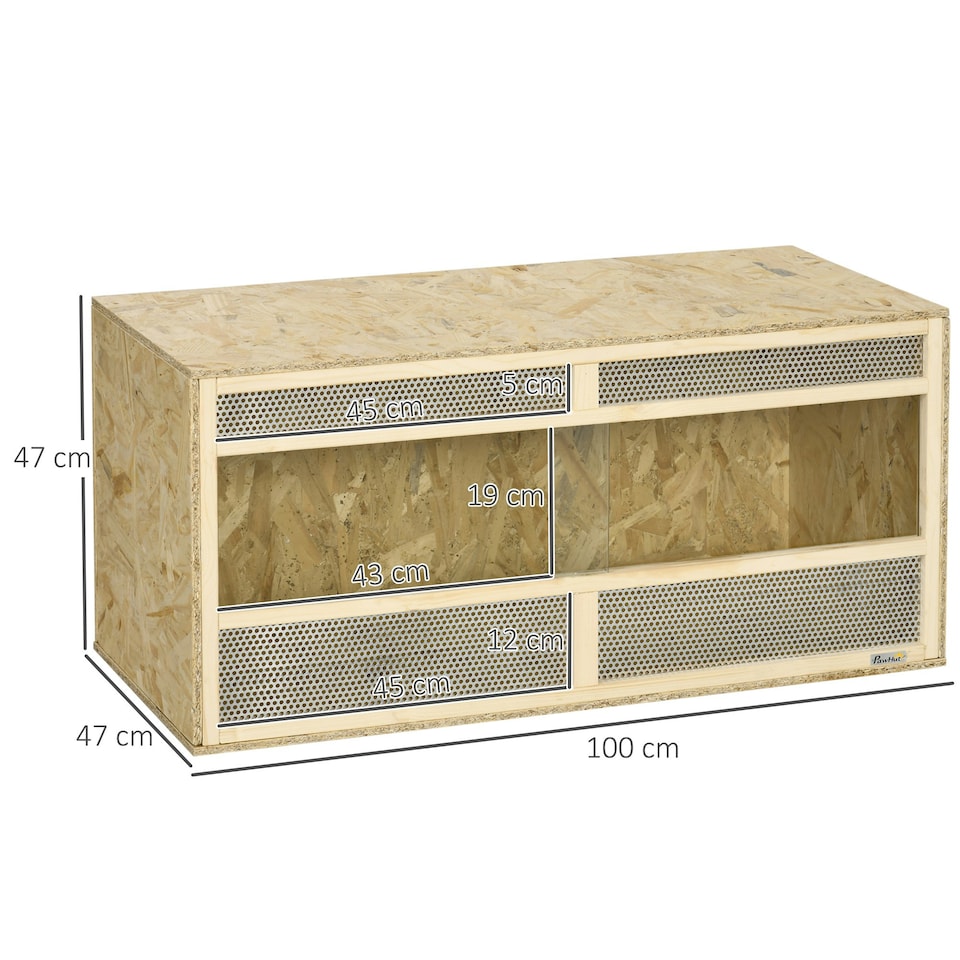 image 1 of PawHut Reptile Terrarium, Climbing Pet Container w/ Transparent Sliding Doors
