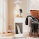 image 3 of SoBuy FBT111-WN Slim Bedside Table Bedside Cabinet Narrow Side Table Nightstand with Drawer and Shelf for Bedroom