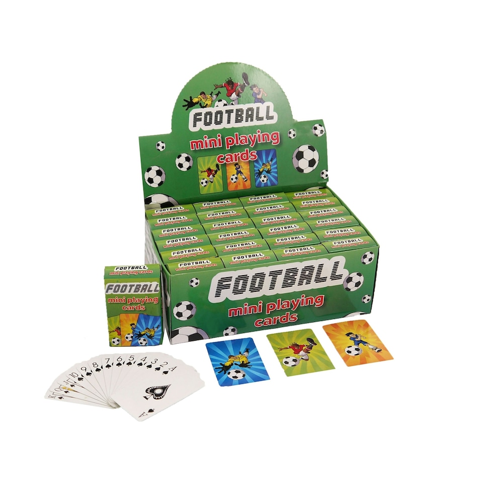 image 1 of Pack of 24 Card Playing Mini Football 6 x 4cm 3 Assorted
