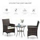 image 3 of Outsunny Rattan Bistro Set Garden Chair Table Patio Outdoor, Brown