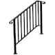 image 1 of Gr8 Garden Outdoor Black Steel Handrail 3 Steps Garden Stairs Safety Grab Bannister Rail