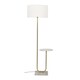 image 1 of ValueLights Tavel Brushed Gold Floor Lamp White Shade
