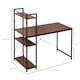 image 3 of HOMCOM Computer Desk with Storage Shelves on Left or Right, Industrial Reversible Writing Desk for Home Office, Study, Easy Assembly, 120 x 64 x 121cm, Walnut and Black