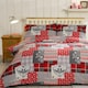 image 2 of Alpine Patchwork Flannelette Duvet Cover Set with Pillowcase | Red | Single | 1