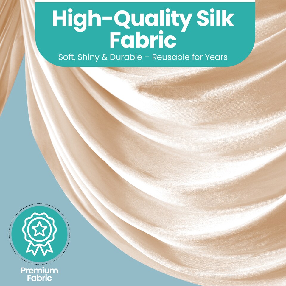 image 1 of 3M Ice Silk Wedding Drapery, Detachable Backdrop Curtain - 1pc