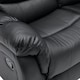image 4 of Seattle 3 Seater Manual High Back Bonded Leather Recliner Sofa (Black)