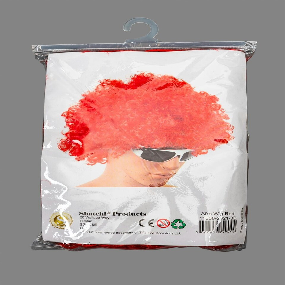 image 1 of Red Afro Wig Multi