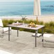 image 8 of Outsunny Garden Table, Outdoor Dining Table for 6 People, 160 x 90 x 74 cm, with Rust Resistant Metal Frame, WPC Top, for Balcony, Terrace, Light Grey | Grey