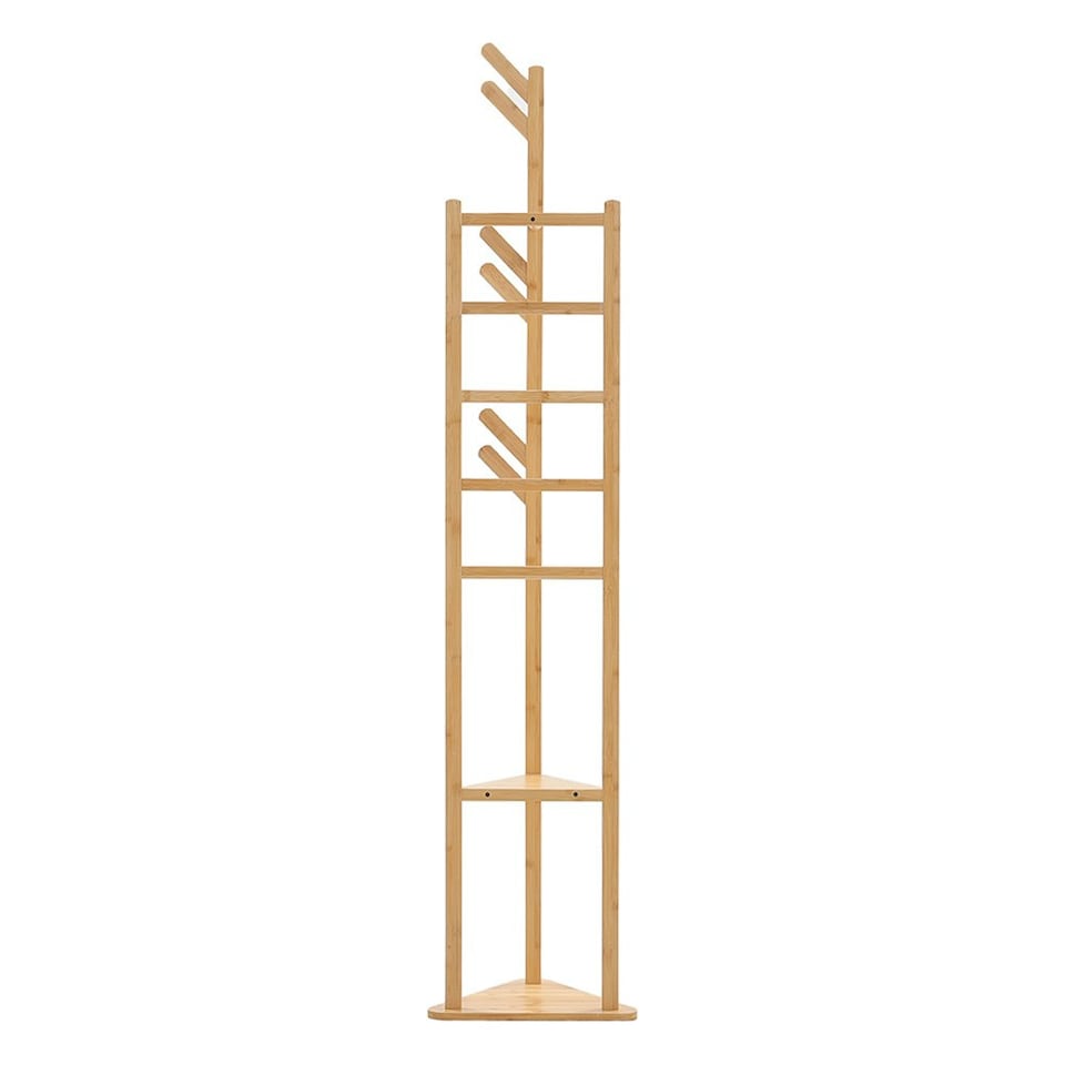 image 1 of Living and Home Bamboo Coat Rack Stand