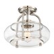 image 4 of Trilogy 1 Light Semi-Flush Mount, Brushed Nickel, E27