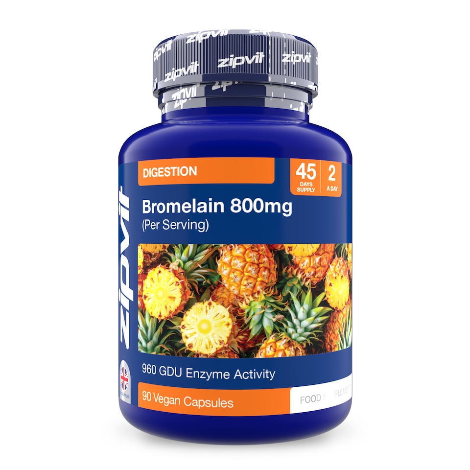 image 1 of Zipvit Bromelain 800mg, Natural Digestive Enzyme from Pineapple, 90 Vegan Capsules, 1.5-Month Supply