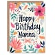 image 1 of Bright Floral Frame Butterfly Flowers Grandma Gran Nan Birthday Card