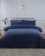 image 1 of Diamond Cut Teddy Polyester Fleece Duvet Cover Set with Pillowcase | Blue | Double