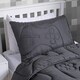 image 3 of OHS Quilted Embossed Patterned Soft Plump Coverless 7.5 Tog Washable Duvet Cover and Pillowcase Bedding Set | Grey | Charcoal Gaming | Single