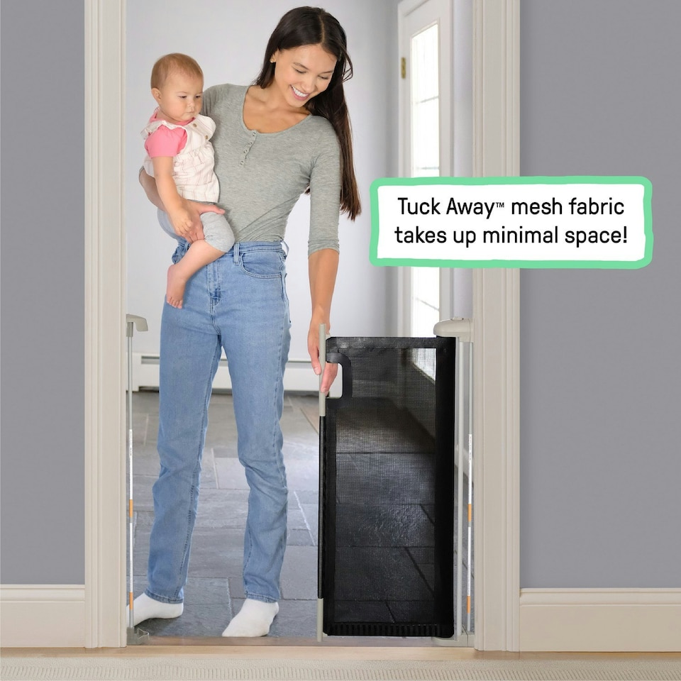 image 1 of Ingenuity The Thruway 52W Series Pet and Baby Gate with Tuck Away Mesh Black