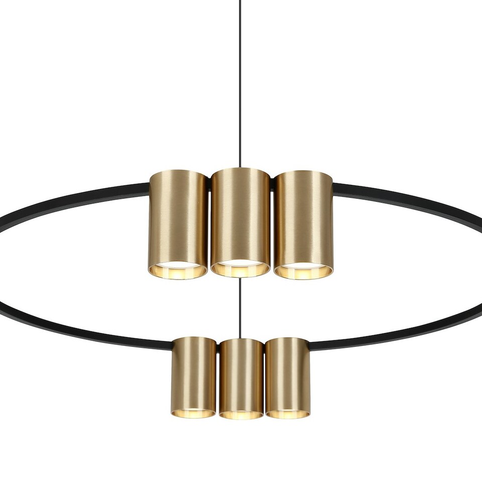 image 1 of Milagro Pendant Light (Circle) Genesis Black Gold 10xGU10